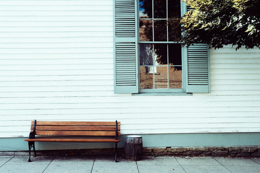 House Siding With Bench